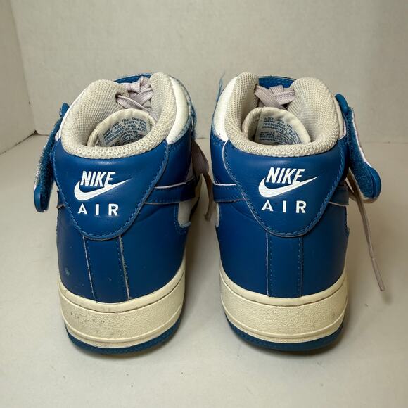 Nike Air Force 1 '07 Mid Sneaker Shoes Military Blue White Women's Size 7.5 - Picture 6 of 9